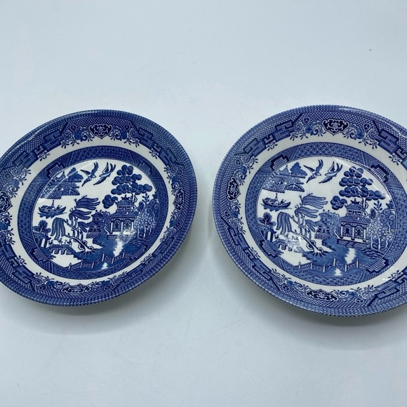 Churchill England BLUE WILLOW 8" SOUP BOWL Set Of 2 - Picture 1 of 5